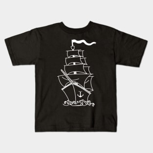 Ship boat steamer freighter watercraft Kiel Kids T-Shirt